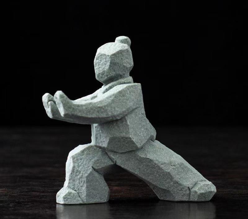 

New Chinese Tai Chi Kung Fu Warrior Ornament - Creative Home Desktop Tea Table Decor Artistic Figurine for Living Room
