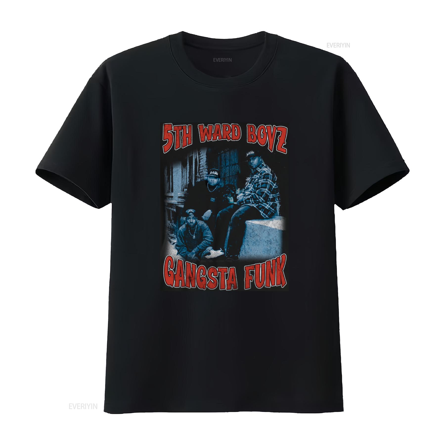 

5th Ward Boyz T Shirt Gangsta Funk Hip Hop Houston Rap A Lot Bun B Scarface vintage Washed Soft homme streetwear fashion 4XL