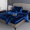 Summer double-sided ice silk mattress four-piece set silky smooth and cool silk three-piece set bed sheet quilt cover light luxury bedding cool