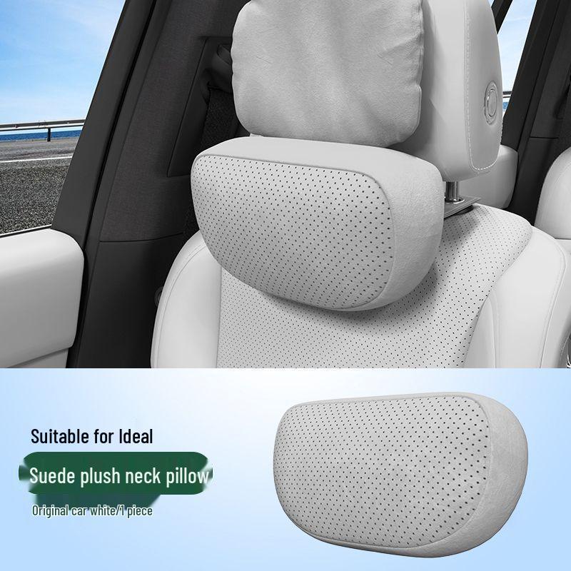 Ideal MEGA Headrest Neck & Lumbar Support Cushion – Suede Pillow for Car Interiors