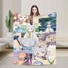Frieren Anime Flannel Blanket  Funny Throw Blankets for Home Hotel Sofa  xcm Rug Piece