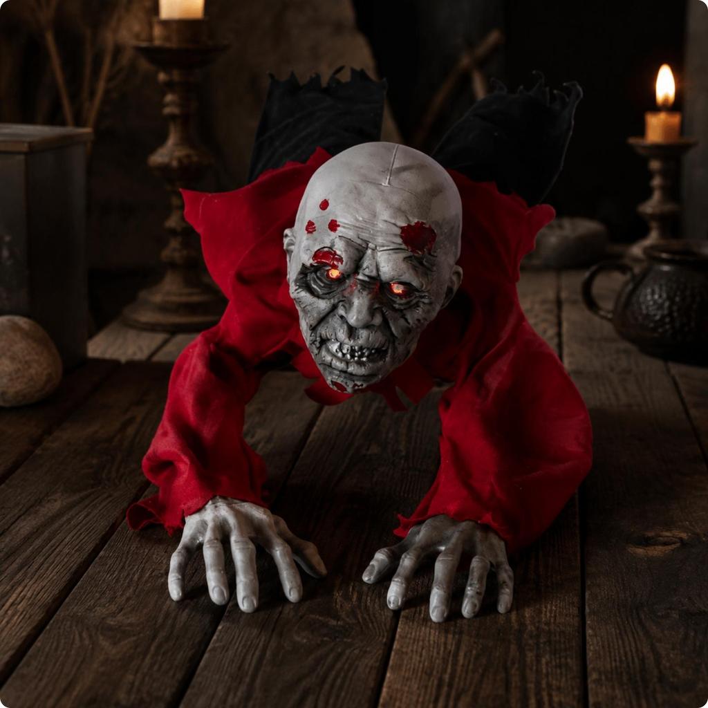 Zombie rampant Décoration d'Halloween Accessoire effrayant lumineux avec effets sonores Sinistre pour