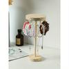 1pc Simple Style Round Natural Wood Jewelry Display Stand For Necklaces, Pendants, Bracelets & Jewelry Shop Window Display