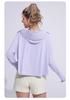 Women's Hooded Ice Silk UV Protection Jacket with Black Brim - Loose Fit for Outdoor Sports