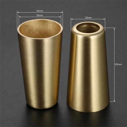 4 Pezzi Copri Gamba Mobile Piedino Punta Solida Rame Ottone Spazzolato Tavolo Sedia Cilindro/Cono Cappuccio Protezione Fondo Sicurezza Tappetino Decorazione