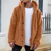 Fall And Winter Men's Solid Color Hooded Fleece Coat Fleece Fashion Trend Menswear