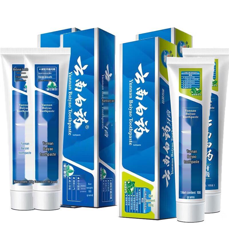 

Зубная паста Yunnan Baiyao с мятой и перечной мятой, упаковка 4x100 г