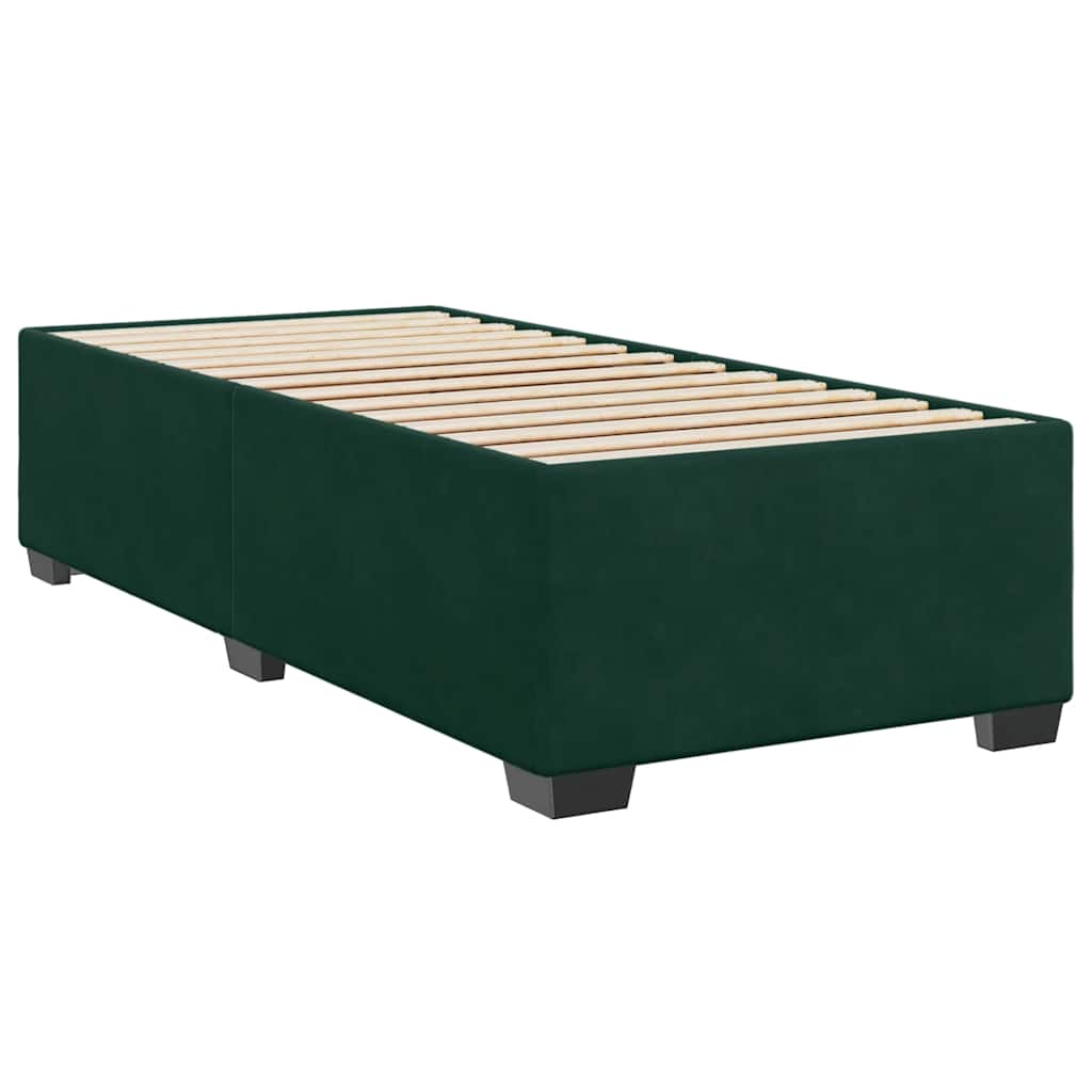 Bed Frame without Mattress Dark Green 90 x 190 cm Velvet