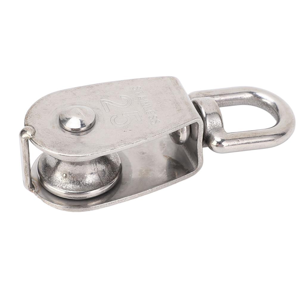 Marine Pulley Stainless Steel Lifting Single Pulley Block Wire Rope Hanging Towing Wheel for Sailboats Yachts Ship