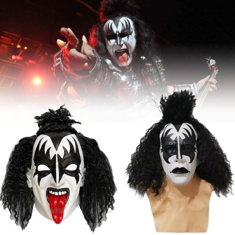 Gene Kiss Simmons Full Mask Rock Band Halloween Cosplay Props Material Latex