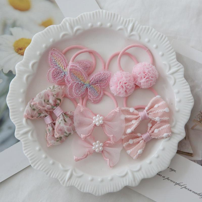10Pcs/Lot Cute Children'S Hair Decoration Trendy Handmade Elastic Ball Hair Bands Lovely Headwear Hairpins Accessory For Girls
