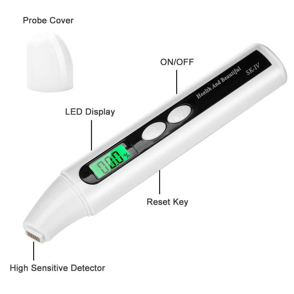 0~99.9% Digital LCD Skin Face Moisture Oil Analyzer Monitor Tester Detector