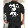 Kind Gottes Psalm 23 Grafik-T-Shirt mit Rückendruck Herren Streetwear Kurzarm Baumwoll-T-Shirt