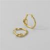 Korean Style S925 Sterling Silver Knotted Rope Ear Cuff Earrings