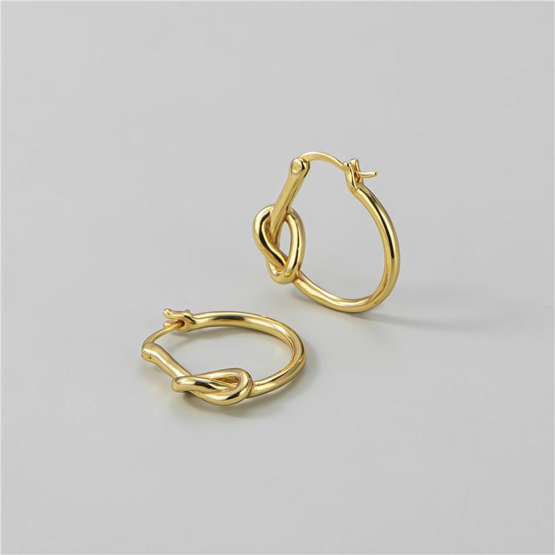 Korean Style S925 Sterling Silver Knotted Rope Ear Cuff Earrings