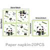 Bamboo Panda Theme Birthday Party Tableware Set: Disposable Tablecloth, Plates, Napkins, Cups, and Pull Flags