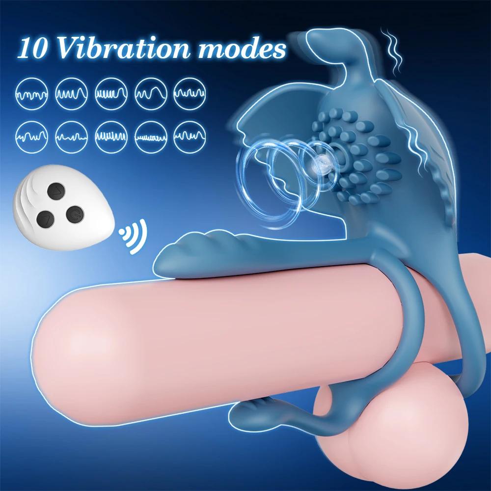 Penis Vibrating Cock Ring Delayed Ejaculation Stimulator Penis Ring Sex Toys for Men Couple Male Cock Rings Goods for Adults 18+