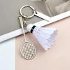 Elegant Badminton Racket Keychain Sports Themed Keyring Fashionable Key Accessory for Athletes Unique Key Holder