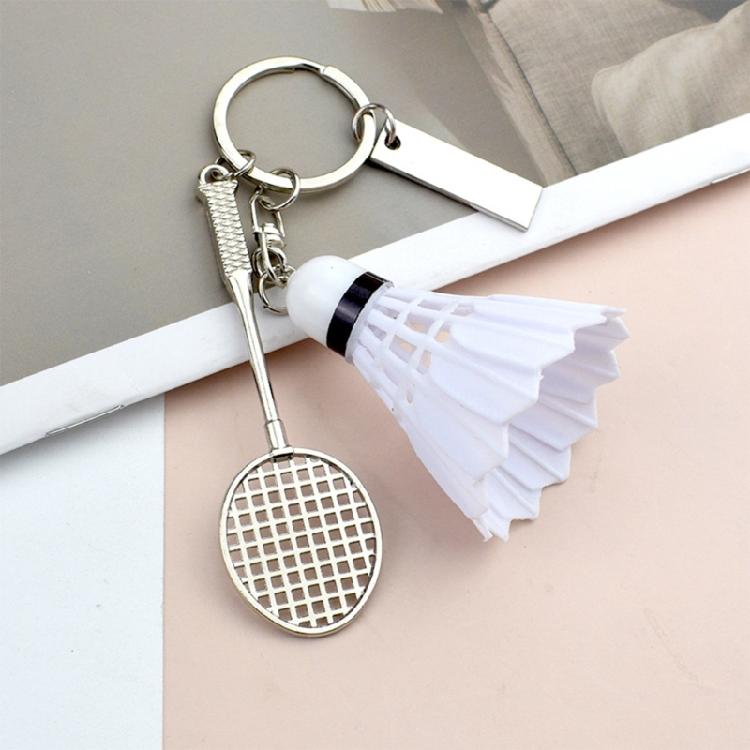 Elegant Badminton Racket Keychain Sports Themed Keyring Fashionable Key Accessory for Athletes Unique Key Holder