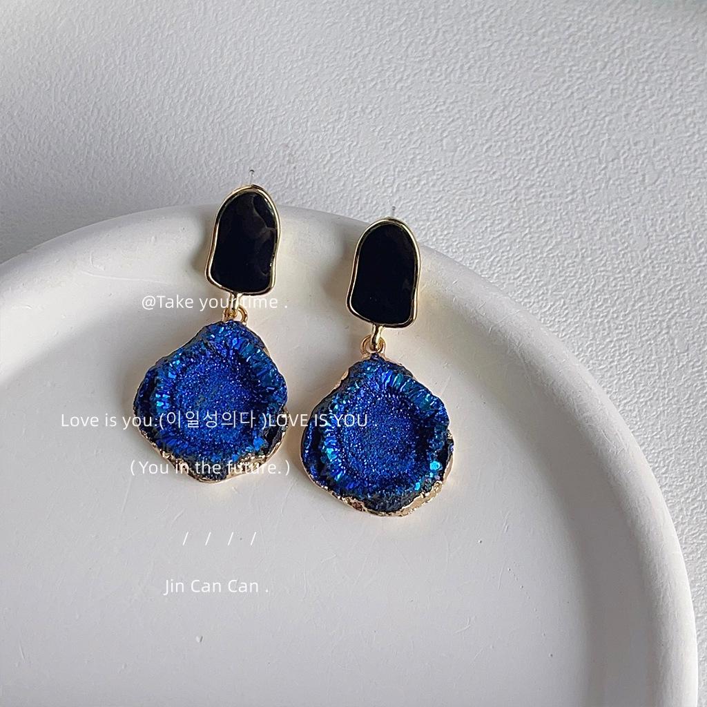 Blue Galaxy 925 Sterling Silver Earrings with 14K Gold Plating – Elegant, Fashionable, Versatile for Women