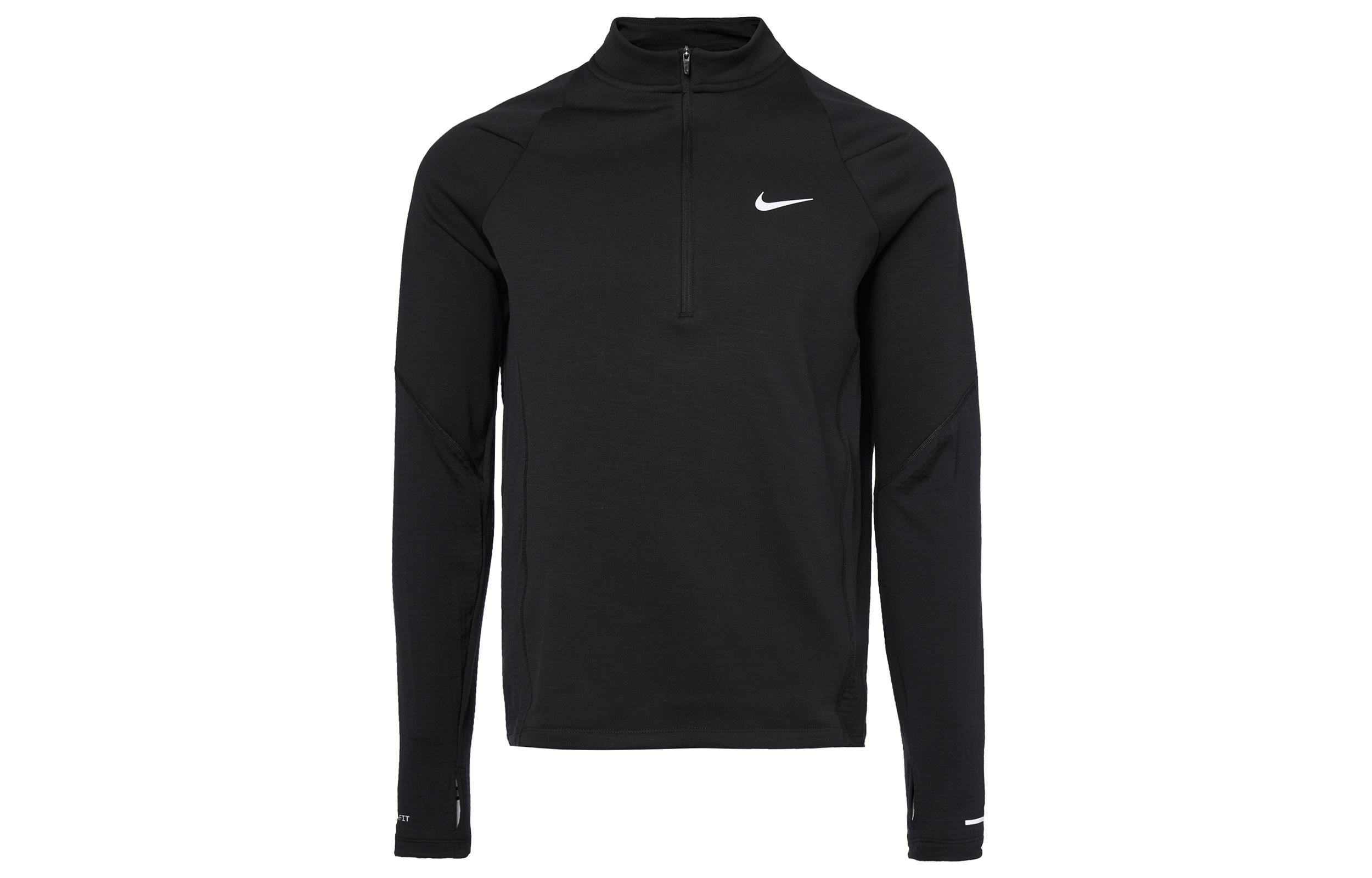 Nike T Shirts Men s Black Stand Collar Moderate Straight Fit FB8565-010 XL