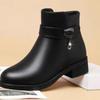 New Temperament Low-heeled Soft-soled Women's Boots Winter Pointed Side Zipper Short Boots Versatile Velvet Inner Warm Boots
