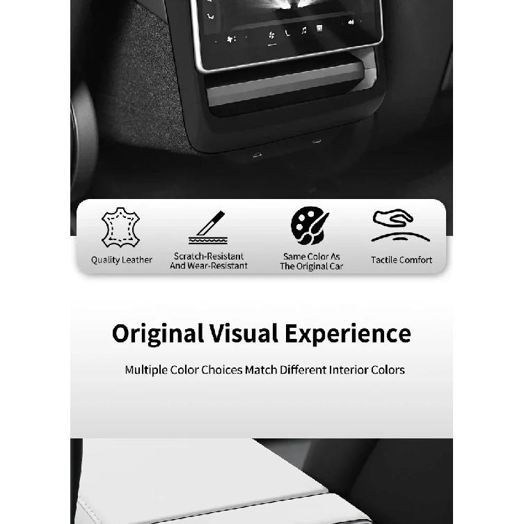 Rear Air Vent Cover for Tesla Model 3 Highland Model Y Juniper Center Console Leather Armrest Box Anti-Scratch Car Accessories