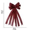 Christmas Decoration Linen Plaid Bowknot Decorate for Christmas Tree Home Scene Hanging Ornaments