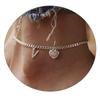 26 Initial Stainless Steel Anklet For Women Crystal Letter Heart  Color Chain Ankle Bracelet Summer Jewelry Accessories