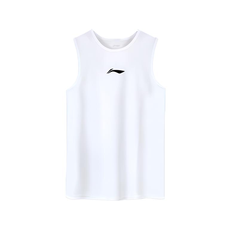 Li-Ning Plain Simple Loose Comfortable Breathable Quick-Dry Casual Versatile Vest Men tops White YVSW035-1 S
