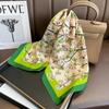 Korea Green Small Fresh Mori Spring and Summer High-grade Mulberry Silk Silk Scarf Women's 70 Square Scarf Scarf Headband Binding Bag