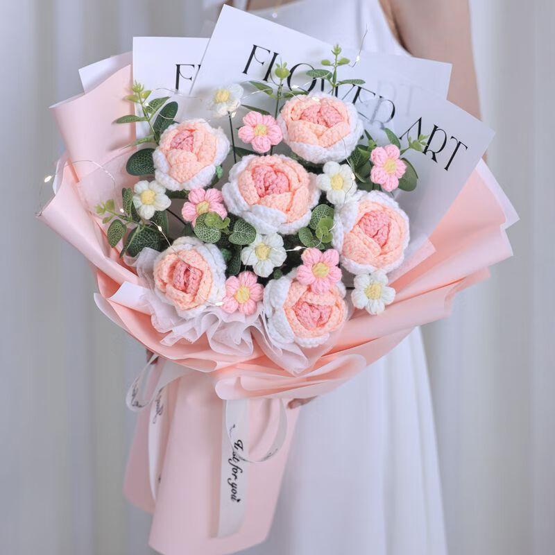Handmade Woven Artificial Rose Bouquet