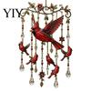 Vintage Iron Frame Decor Graceful Bird Wind Chimes, Chimes for Outside, Metal Outdoor Chime Hanging Suncatchers with Crystal Pendants Garden
