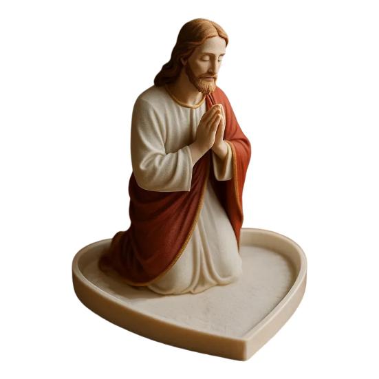 Virgin Mary Rosary Holder Resin Prayer Our Lady Jewelry Holder Spiritual Religious Gift Catholic Devotional Tabletop Jewelry Tray