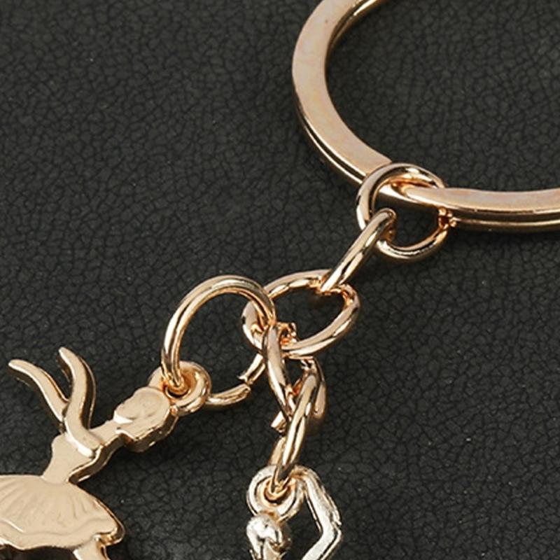 Double Theme Dance Headphone Keychain Artistic Alloy Accessory Compact Design Ballet Bag Charm Keyholder For Enthusiasts