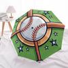 1pc Baseball Emblem with Stars and Bats Umbrella with Plastic Handle,Suitable for All Seasons Home Travel Outdoor UmbrellaDD073