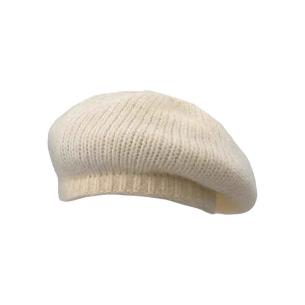 Keep Warm Women Knitted Beret Plush Painter Artist Hats Vintage Warm Knit Cap Creative Gift