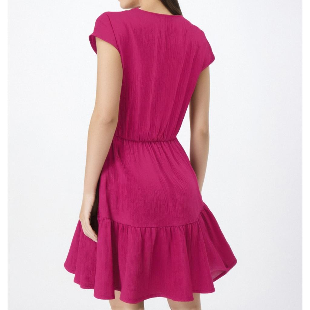 Women's Fashion Casual V-Neck Shoulder Sleeve Dresses