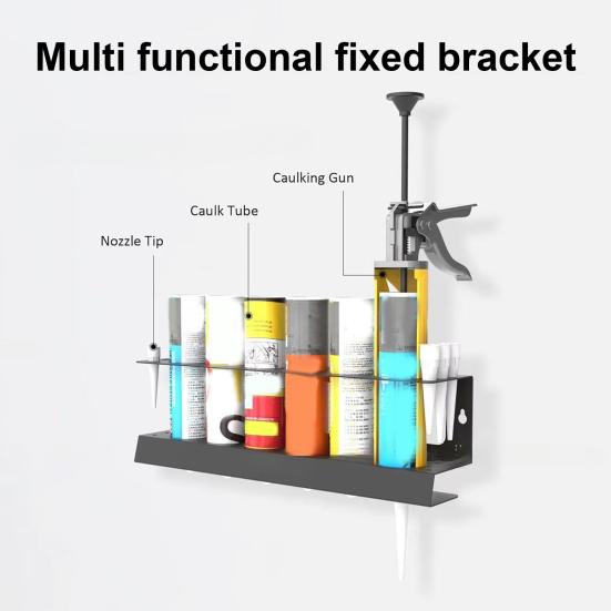 Grease Cartridge Holder Wall Mounted Tool Rack Metal Lubricant Tube Organizer for Garage Workshop Tool