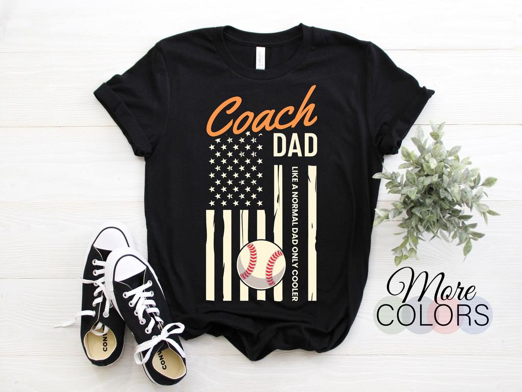 Coach Dad Baseball Player Life American Flag USA Vintage T-Shirt, Gift For Game Sports Fans Players, Father's Day Birthday Christmas Present
