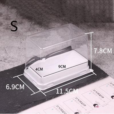 Transparent Cake Roll Box Swiss Roll Packaging Square Shaped Plastic Disposable Cake Container Dessert Containers (as the picture,50PCS)