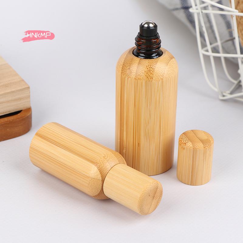 Bambu Glas Roll-on Flaska 1 st 10/20/30/50/100 ml Eterisk Olja Parfym Återfyllningsbar med Rullkula Lock