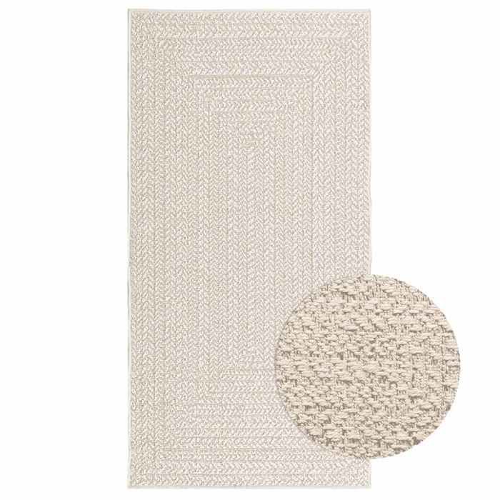 VidaXL Tapis ZIZUR crème 80x150 cm aspect de jute intérieur extérieur, tapis d'extérieur, tapis de sol, tapis d'intérieur, 4010359