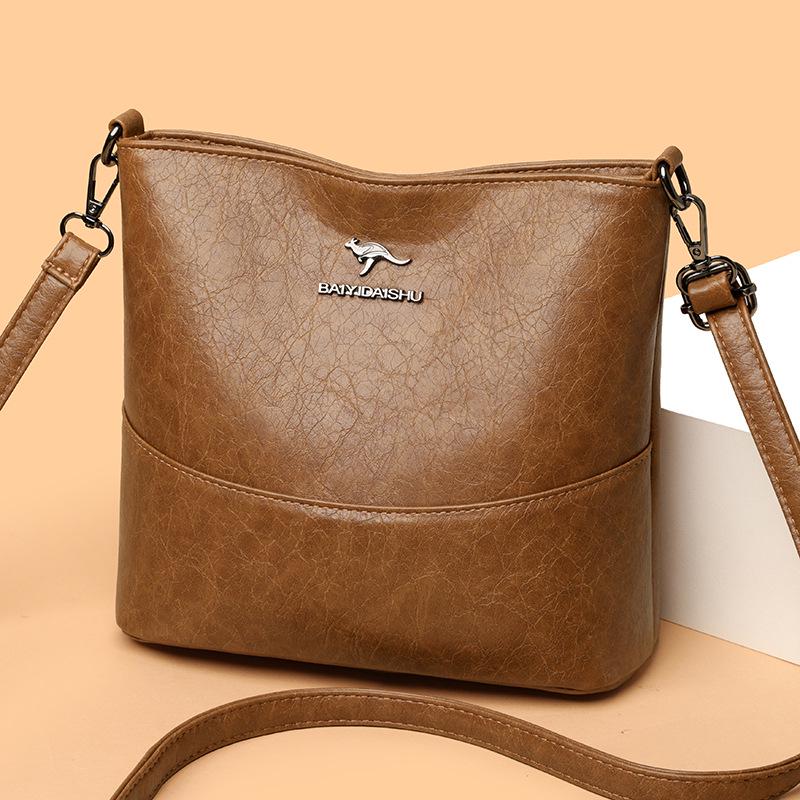 

Women s 2025 Fashion Soft Leather Bucket Bag - Large Capacity, Practical Single Shoulder, Crossbody, and Underarm Bag 24*12*21