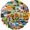 63 American National Park Stickers Nature Park Travel Cross Glass Outdoor Creative Doodle Stickers