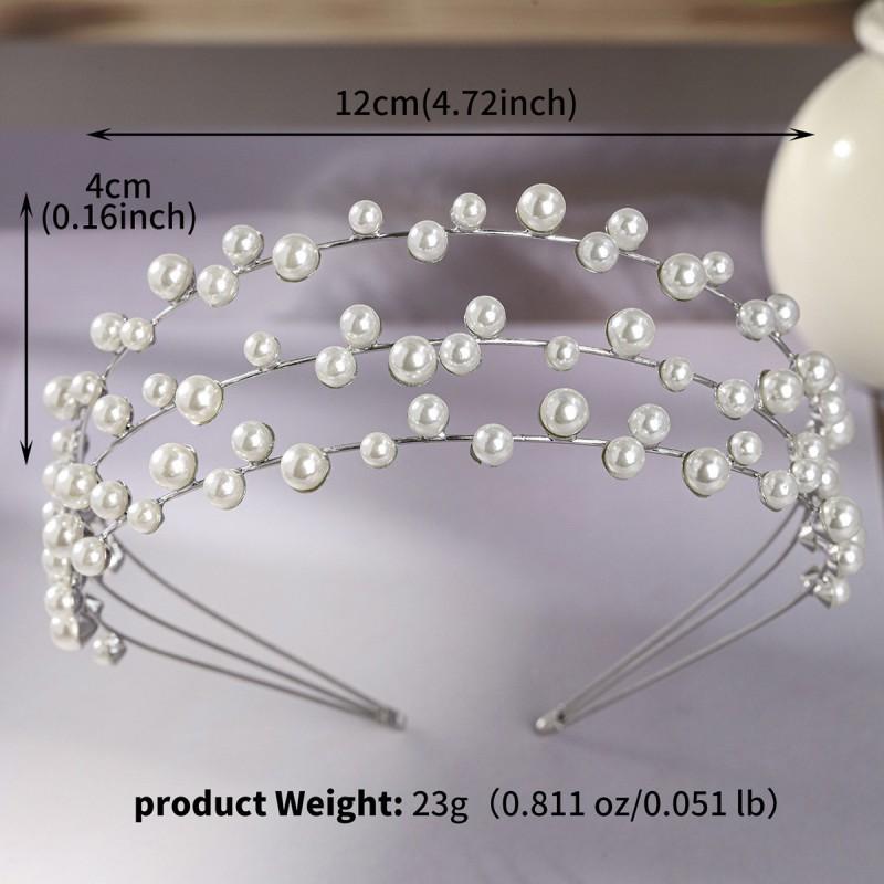 

Korean Style Sweet Pearl Bridal Headwear Simple All-matching Three-layer Wide Headband Ins Fashionable Net Red Hair Accessories