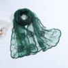 Lightweight Floral Embroidered Scarf Women - Soft Knitted Wrap Shawl UV Protection Stylish Accessory 2025