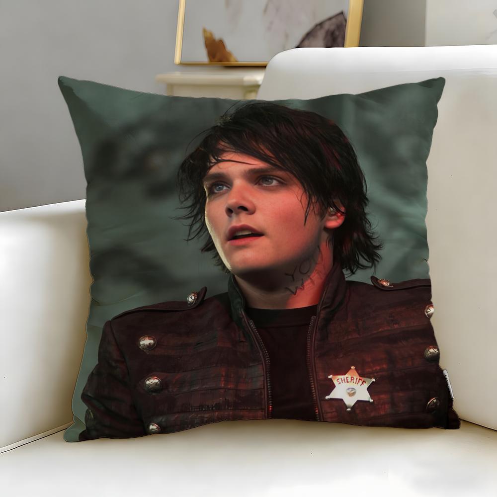 Popular Singer Gerard Way Cushion Cover Soft EasyWash Pillow Case Versatile for Couch Bed Travel and Office