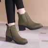 Thick-soled medium-heeled Martin boots women's matte face autumn and winter new versatile British style short boots fashion boots women