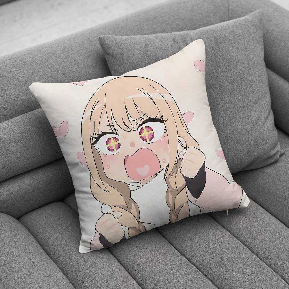 Marin Kitagawa Pillow Case For Home Bedroom Car Office Decoration Living Room Sofa Cushion Cover Suitable